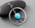Sterling Silver Turquoise Peace Pendant,(SP-5222)